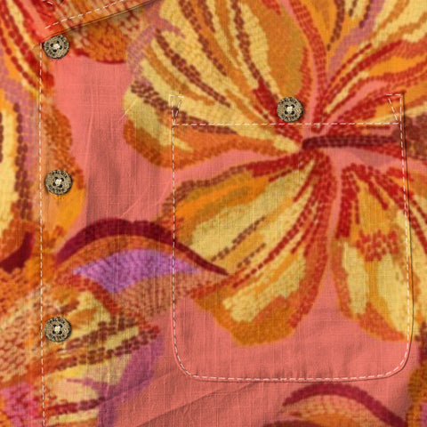 Peach Hibiscus Tropical Hawaiian Shirt