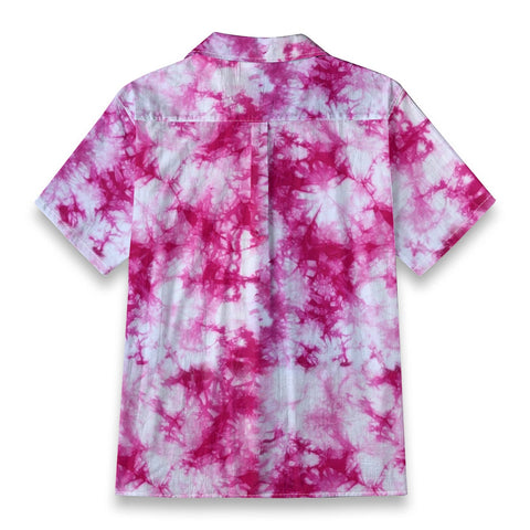 Pink Tie-Dye Hawaiian Shirt