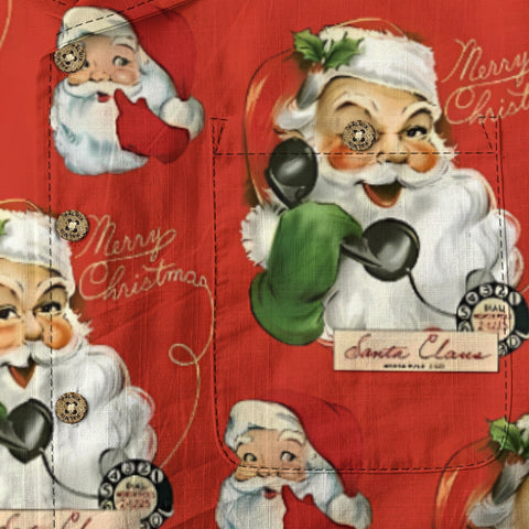 Christmas vintage phone in red tones