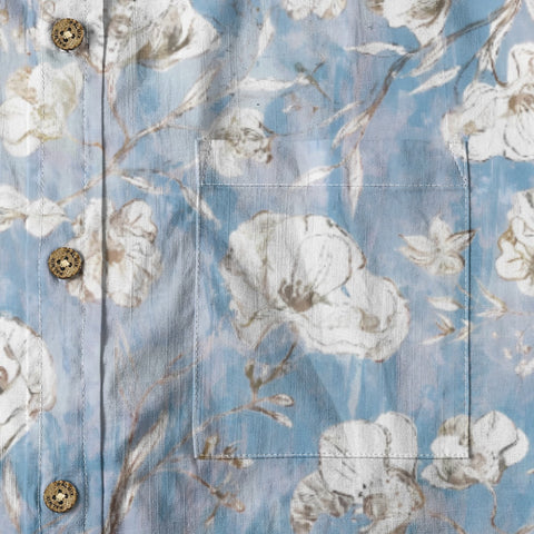 Blues ink flower border