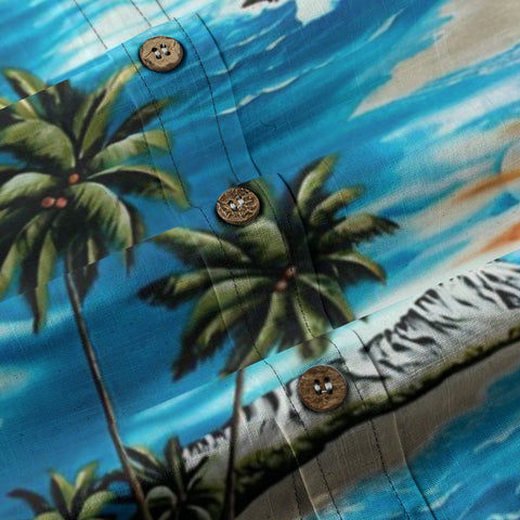 Hawaii tropical island style retro island printed shirt