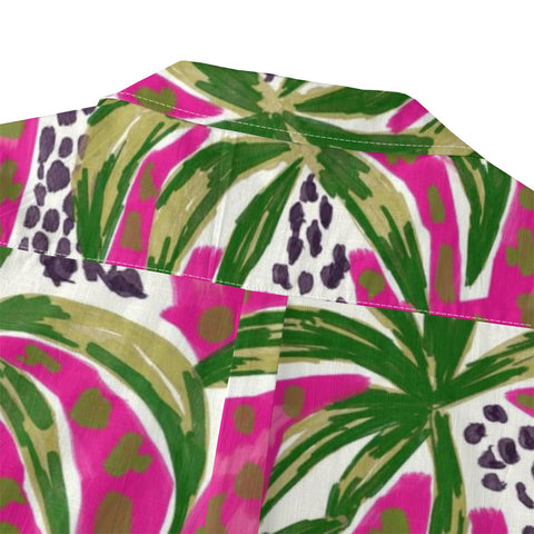 Pink Leopard Palm Hawaiian Shirt