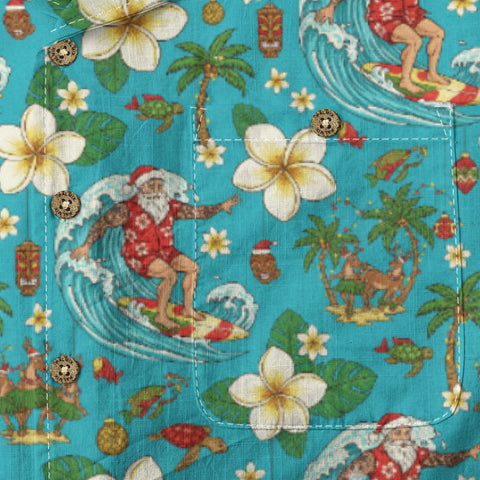 Surfing Santa Hawaiian Shirt