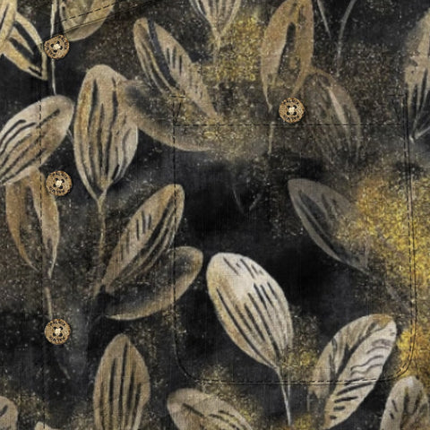 Retro Artistic Dark Leaf & Gold