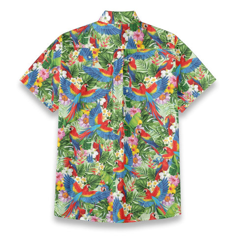 Personalized Hawaiian Shirt with Photo, Parrot Hawaiian Shirt, Vacation Tropical Pattern Shirt for Men Women - The Palmix