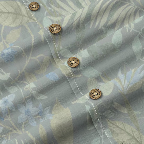 Light Sage Green Vintage Tropical Floral