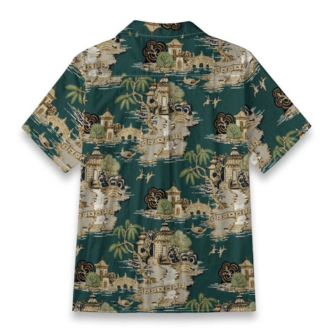 Vintage Teal Oriental Garden