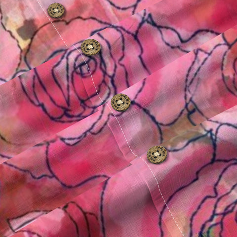 Blush Rose Watercolor Hawaiian Shirt