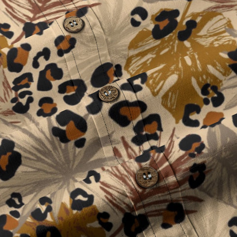 Wild Tropics – Palm Leaf Leopard Print Hawaiian Shirt