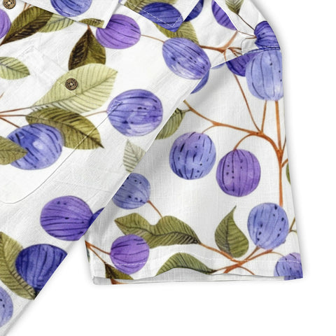 Purple Berry & Leaf Hawaiian Shirt