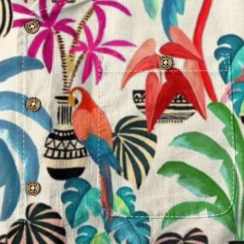 Tropical Parrot & Palm Hawaiian Shirt