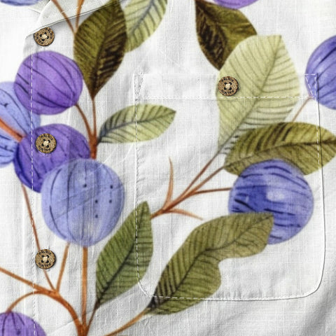 Purple Berry & Leaf Hawaiian Shirt