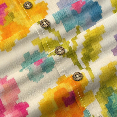 Pixel Floral Hawaiian Shirt