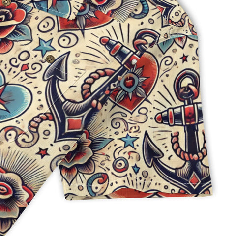 Retro tattoo anchor with heart