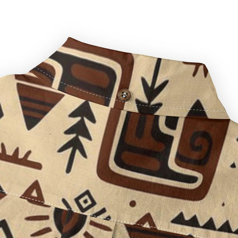 Retro Tiki Pictorial long-sleeve shirt