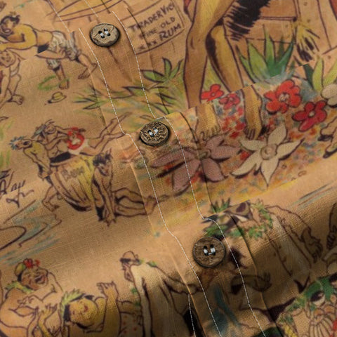 Tiki Tribune – Vintage Newspaper Print Hawaiian Shirt