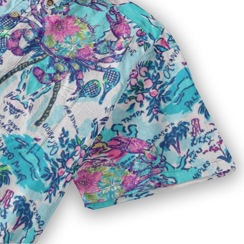 Hawaii hand-painted crab island vacation shirt