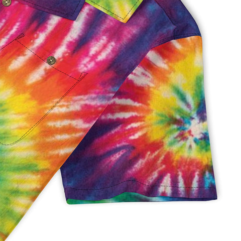 Rainbow Tie-Dye Hawaiian Shirt