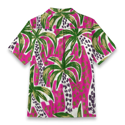 Pink Leopard Palm Hawaiian Shirt