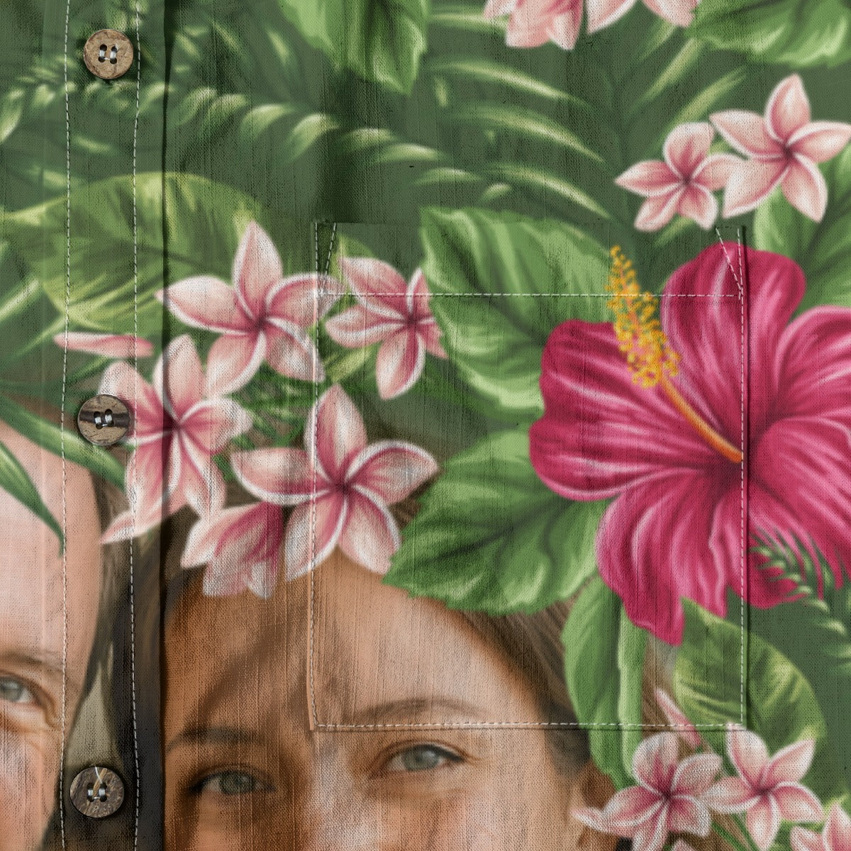 Personalized Hawaiian Shirt with Photo, Floral Aloha Hawaiian Shirt, Tiki Shirt for Family - The Palmix