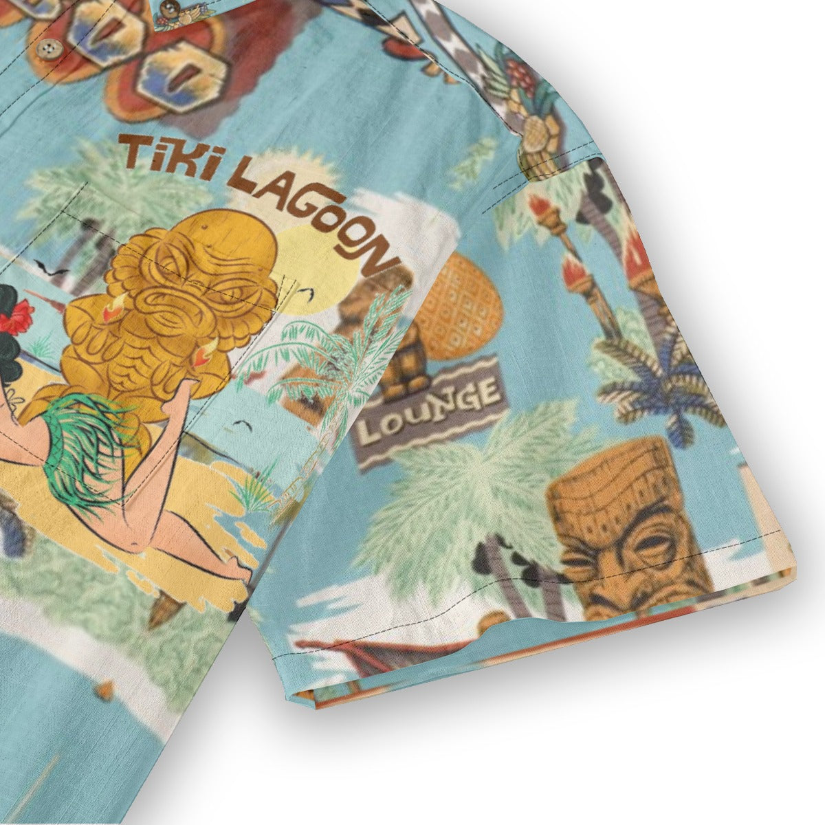 Hawaiian Vintage Pictorial TIKI Island Print Shirt