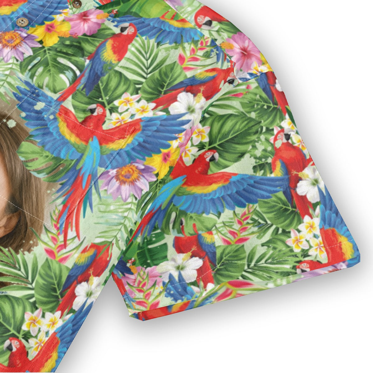 Personalized Hawaiian Shirt with Photo, Parrot Hawaiian Shirt, Vacation Tropical Pattern Shirt for Men Women - The Palmix