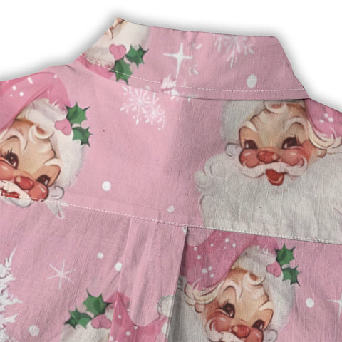 Retro fairy tale with pink Santa Claus