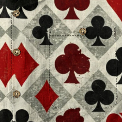 Vintage Poker Print Hawaiian Shirt