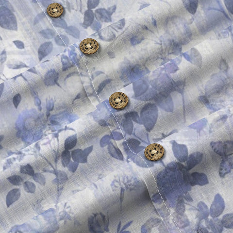 Vintage Soft Blue Floral & Butterfly