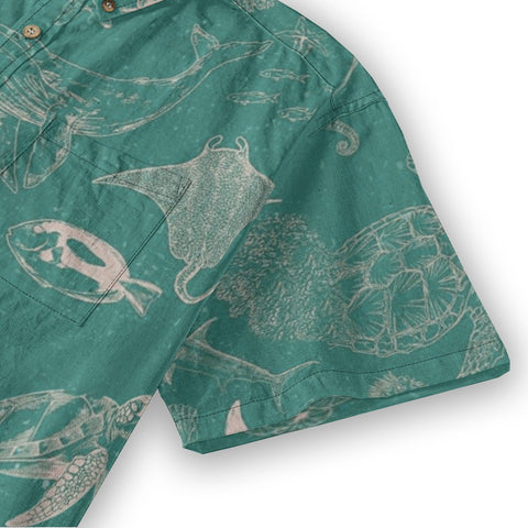 Naturalist – Vintage  bottom line drawing style Hawaiian shirt