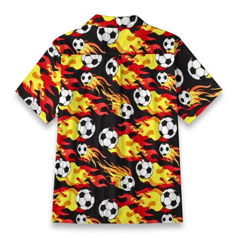 Flaming Soccer Hawaiian Shirt