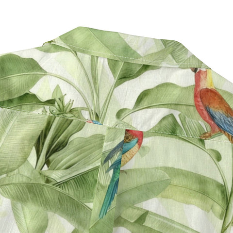 Tropical Parrot & Banana Leaf Hawaiian Shirt