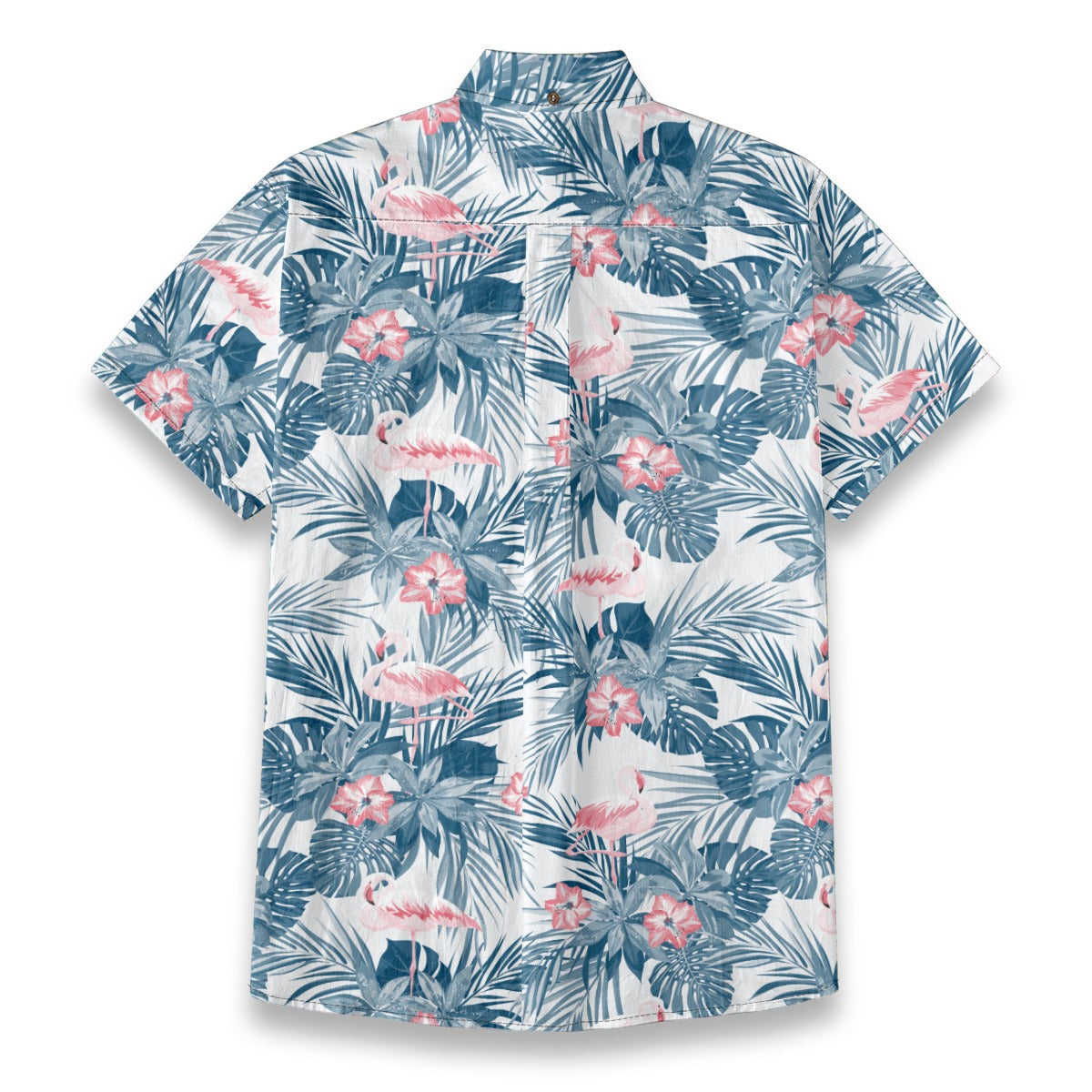 Hawaiian style watercolor flamingo hand-painted printed shirt