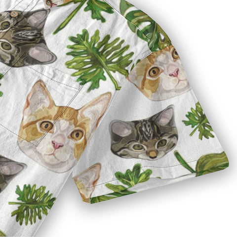 Tropical Whiskers – Green Palm Cat Shirt