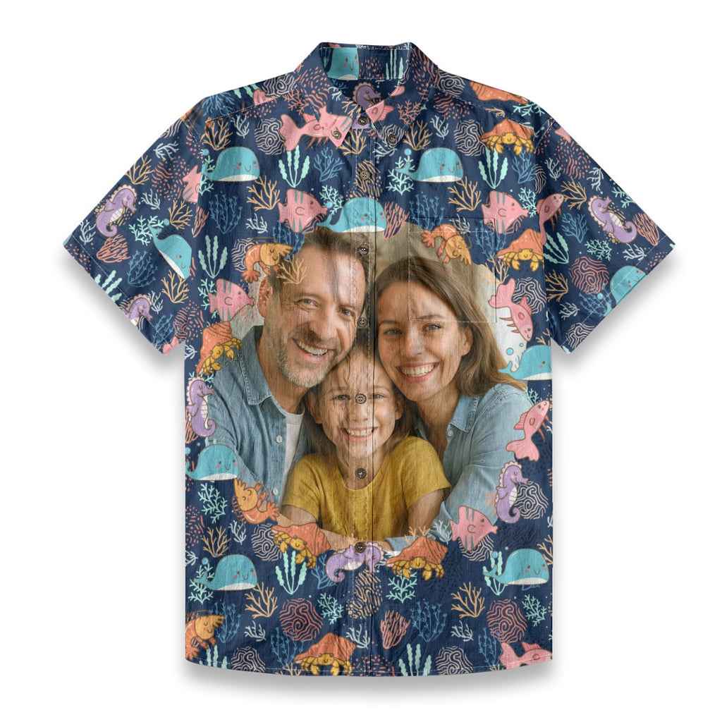 Custom Photo Hawaiian Shirt Ocean Vacation Shirt With Photo Custom, Personalized Hawaiian Shirt Personalized - The Palmix