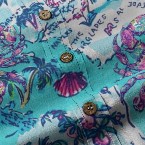 Hawaii hand-painted crab island vacation shirt