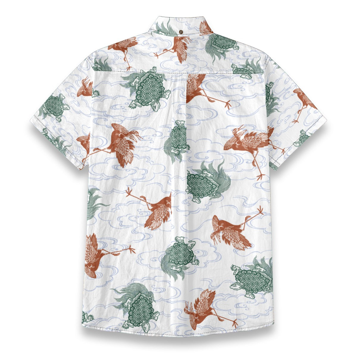 Hawaiian style sea turtle and crane summer party printed shirt