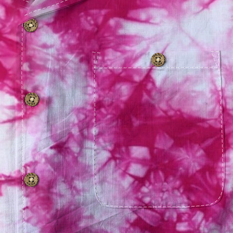 Pink Tie-Dye Hawaiian Shirt