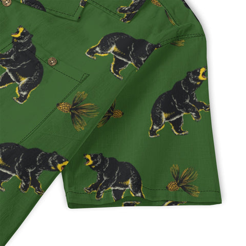 Vintage Black Bear & Pinecone