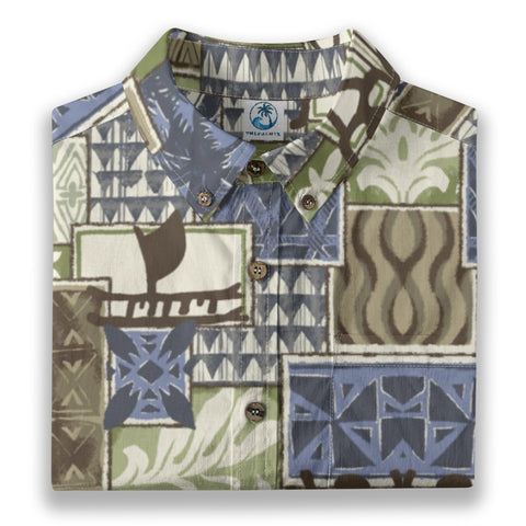 Retro Tribal TIKI Jungle Print Hawaiian Shirt