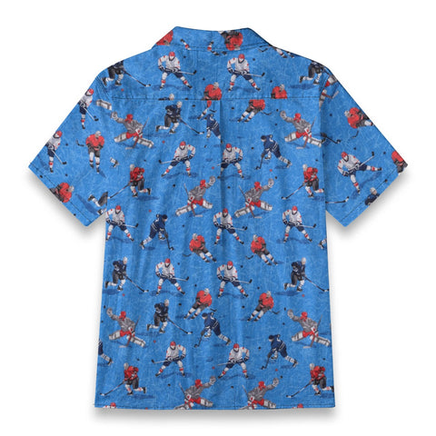 Vintage Bright Blue Hockey Player