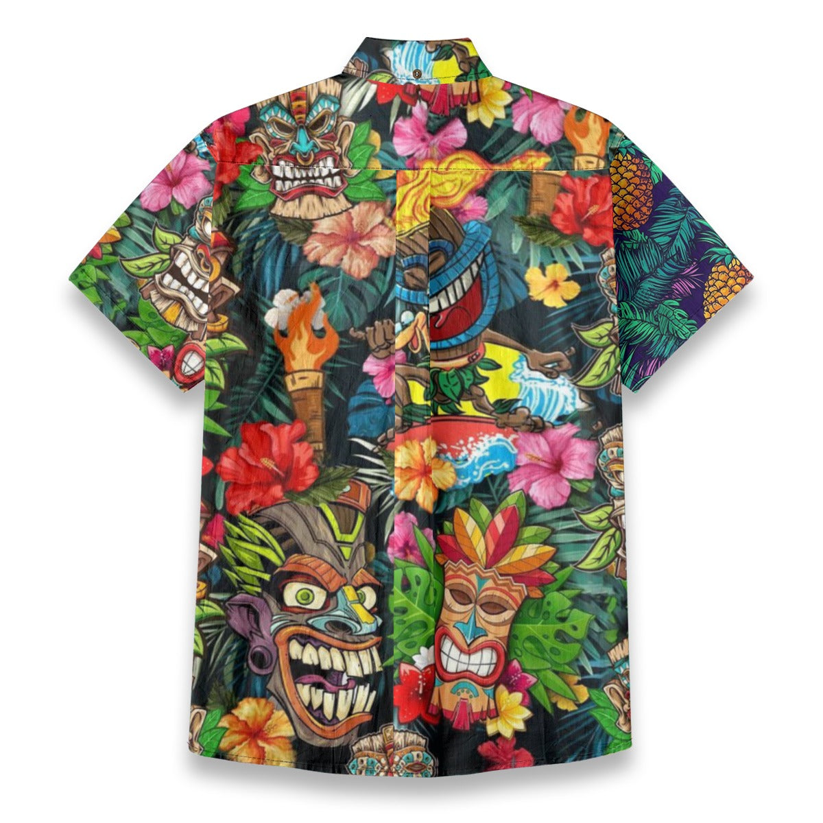 Classic Hawaiian Tiki Mask Aloha Print Shirt