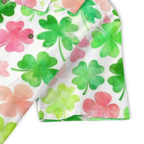 Pastel Clover Watercolor Hawaiian Shirt