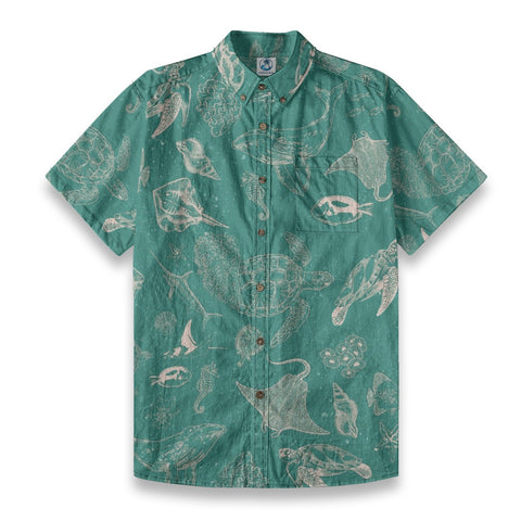 Naturalist – Vintage  bottom line drawing style Hawaiian shirt