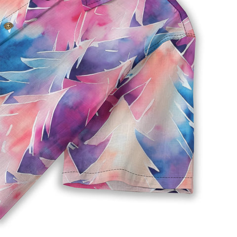 Women's Watercolor Christmas Trees Hawaiian Shirt