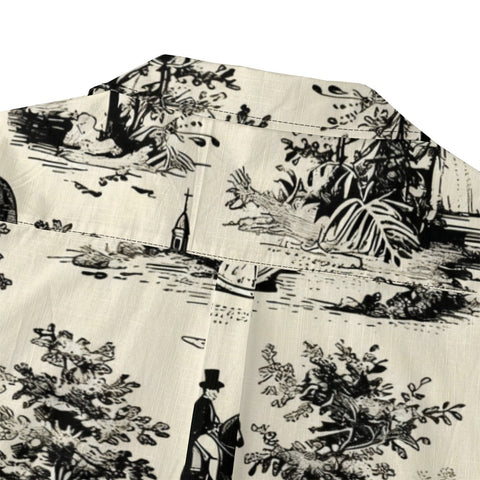 Vintage Toile de Jouy Hawaiian Shirt