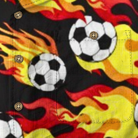 Flaming Soccer Hawaiian Shirt