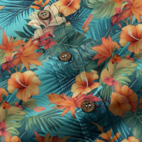 Tropical Bloom – Bright Blue Island Shirt