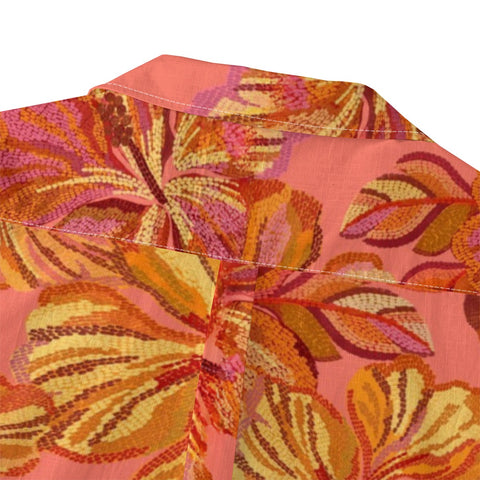 Peach Hibiscus Tropical Hawaiian Shirt