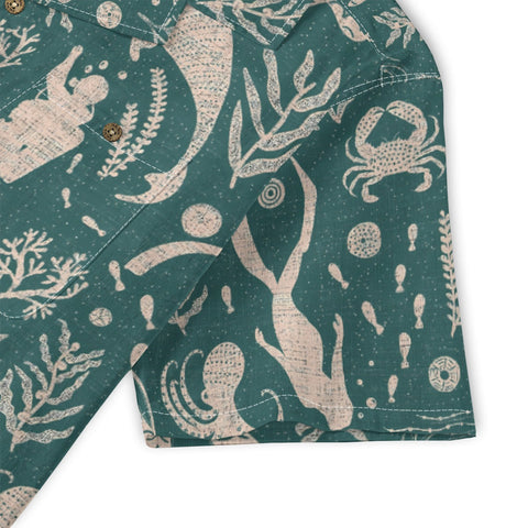 Teal Vintage Ocean Creatures